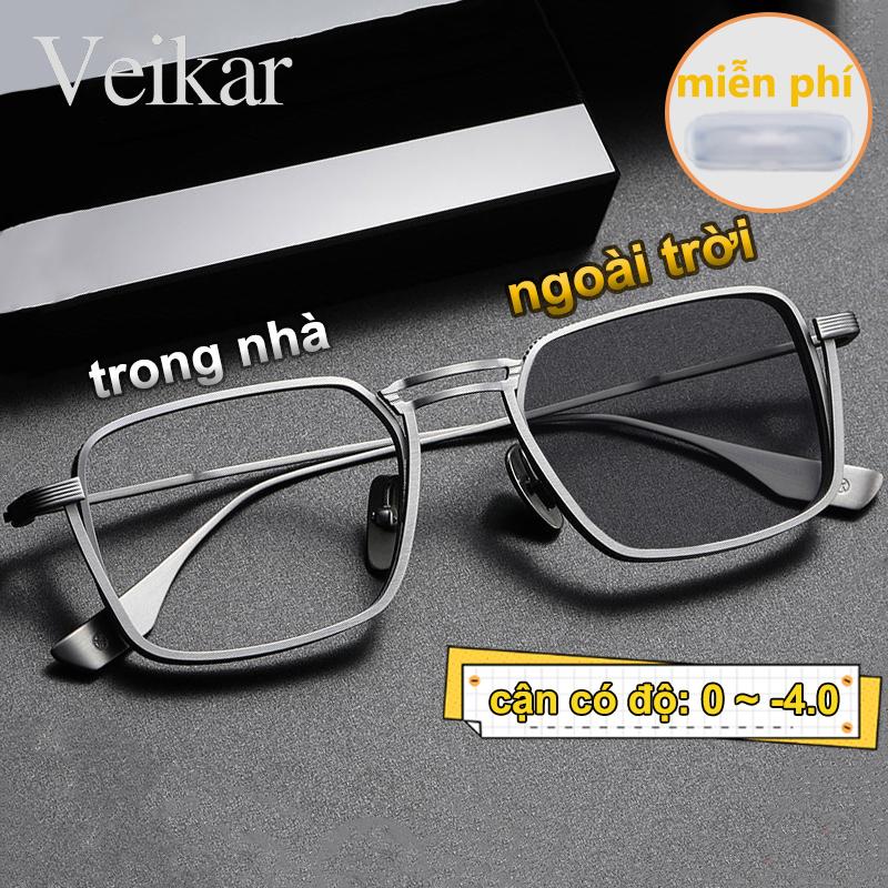 kính cận có độ đổi màu nam khi ra nắng và chống ánh sáng xanh gọng kính vuông thời trang cận sẵn 1 4 độ Đổi màu trong vòng 5 giây khi tiếp xúc với ánh sáng mặt trời Tròng kính cận thị chất lượng cao Ngăn chặn hiệu quả tia UV400