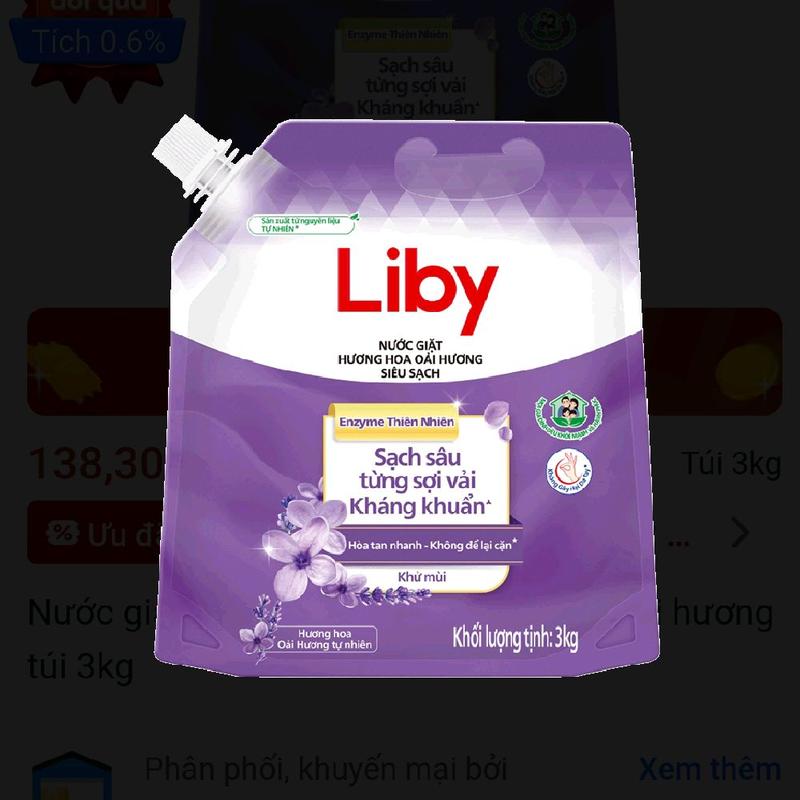 Nước giặt Liby hương oải hương - túi 3kg - TikTok Shop Vietnam