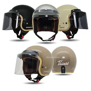 Helm Bogo Dewasa Polos Thinos CFM Cewek Cowok Flat Visor Full Leher SNI Motorcycle