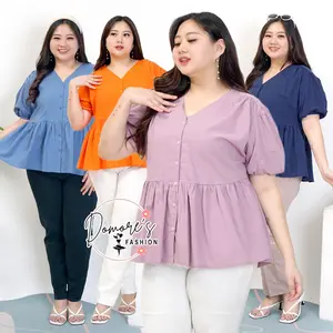 Atasan Jumbo Terlaris / Baju Size S Sampai XXL / Blouse Lala / Pakaian Wanita Kualitas Premium / Baju Wanita Jumbo Terbaru / Baju Wanita Terbaru / Blouse Wanita Terbaru Cantik Kancing