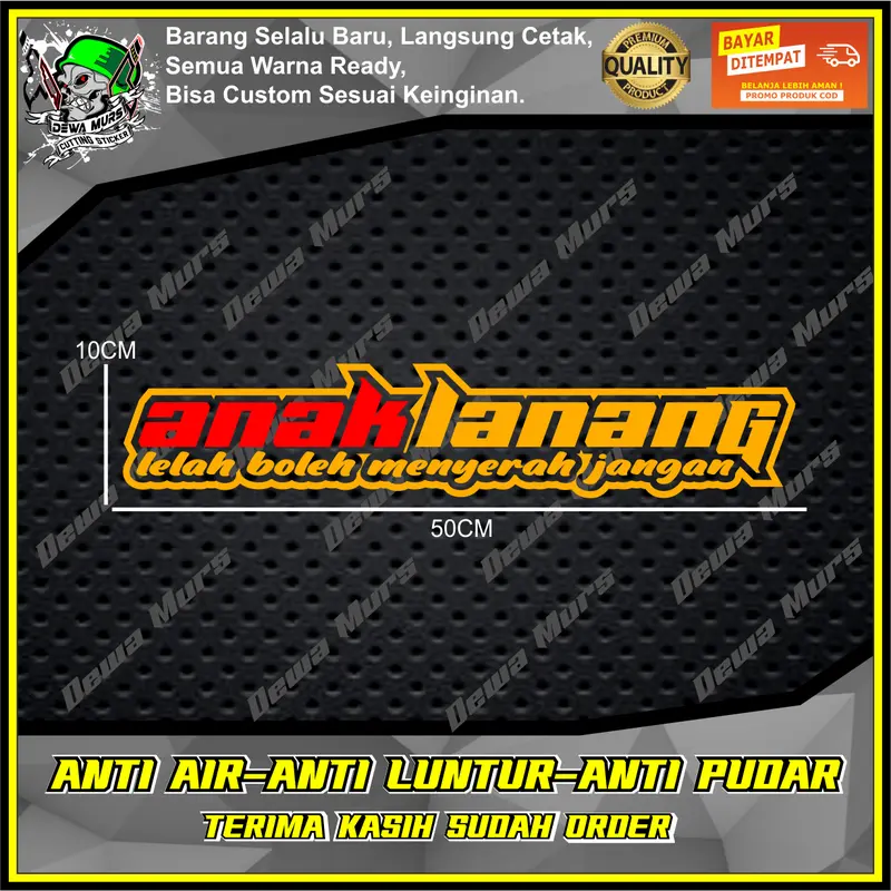 Cutting Sticker ANAK LANANG 2 WARNA Sticker Cocok Buat Motor Dan Mobil 4
