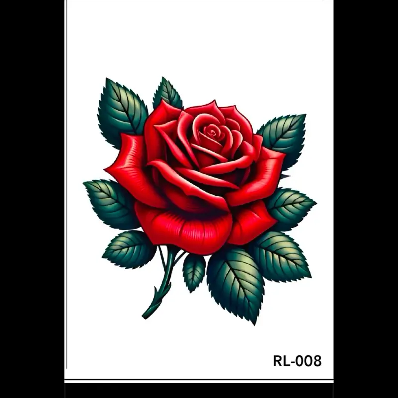tatto temporary model Mawar merah Kode RL-008