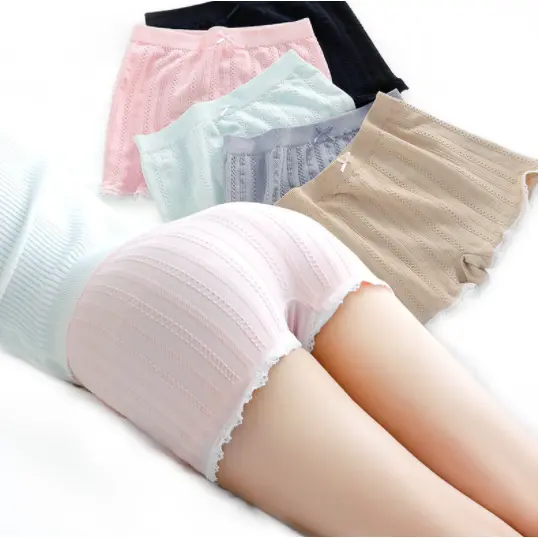 Quần Đùi Nữ Co Giãn Cao, Không Đường May, Chống Mài Mòn, Ren Tươi Mới, Xoắn, Phong Cách Bikini, Quần An Toàn, Mùa Hè