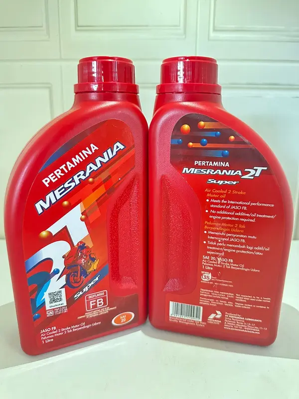 Oli Mesrania 2T Super 1 Liter SAE 20 Jaso FB & OB 2