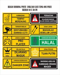 sign tanda rambu lucu hiasan dinding dan pintu kamar unik dan nyleneh ukuran 10x30 cm tinggal tempel