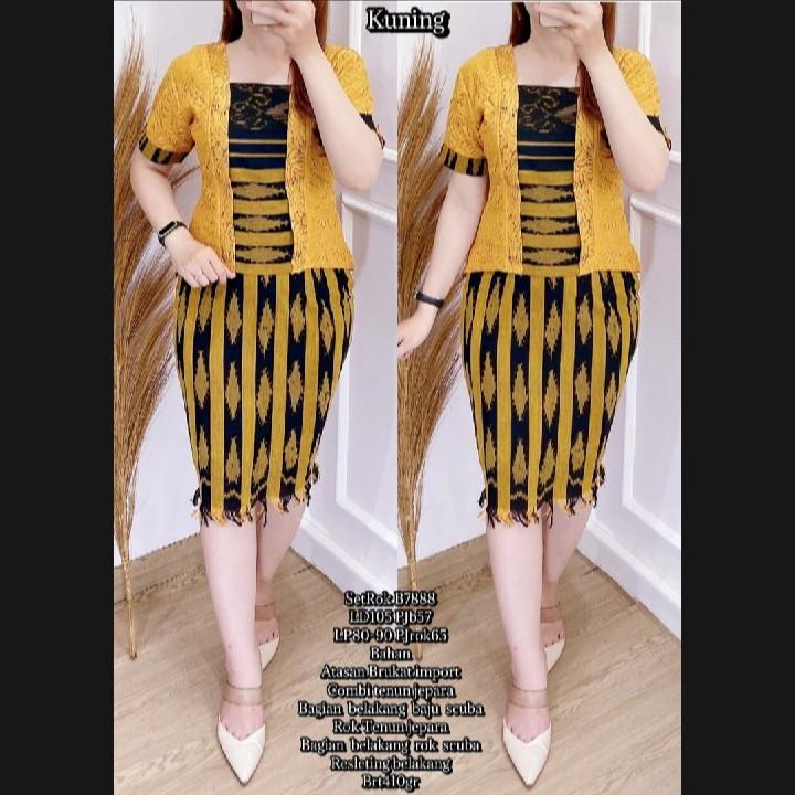 Product Introduction of SETELAN TENUN WANITA RUMBAI BAWAH ATASAN BROKAT, BAJU KEBAYA TENUN, BAJU ADAT, BAJU SERAGAM, BAJU CASUAL 10
