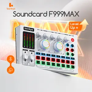 Bonkyo F999MAX sound card live broadcast equipment full set Bluetooth live sound card F999 soundcard audio live mixer for live broadcast karaoke