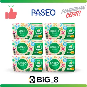 PASEO SMART FACIAL TISSUE 240+150 SHEETS 3 PLY (PAKET 6 PCS)