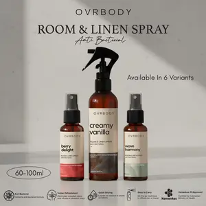 Ovrbody - Room & Linen Spray Anti Bakteri 60-100ml / Anti Bacterial / Pengharum Kain