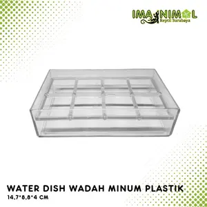 Water Feeding Dish Tempat Makan Minum Jumbo Plastik Akrilik Untuk Hewan Peliharaan