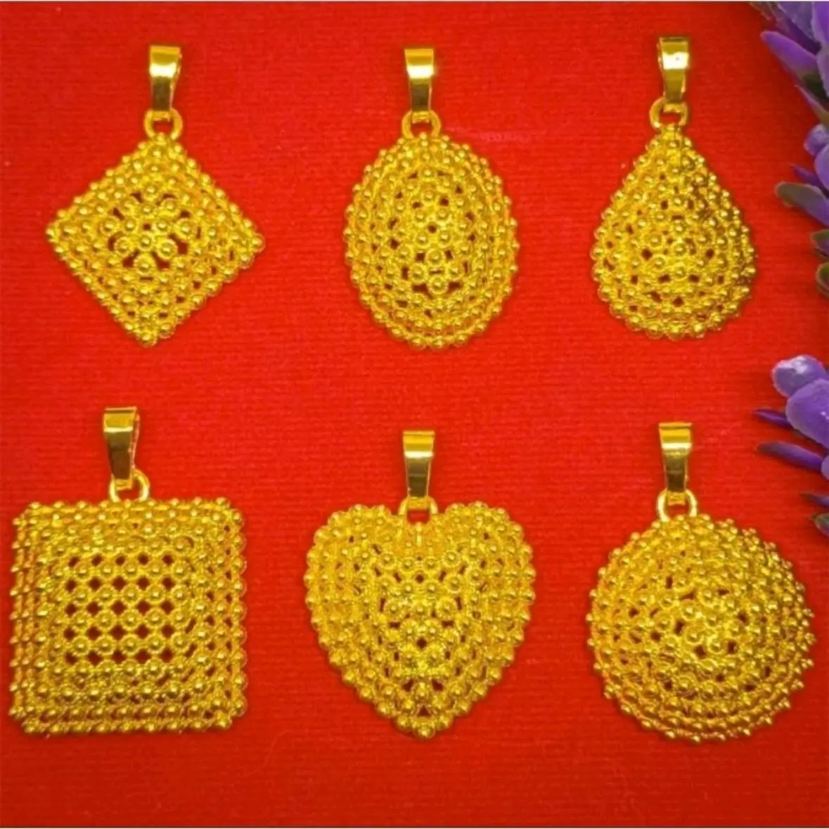 Liontin lapis emas 24K fashion wanita