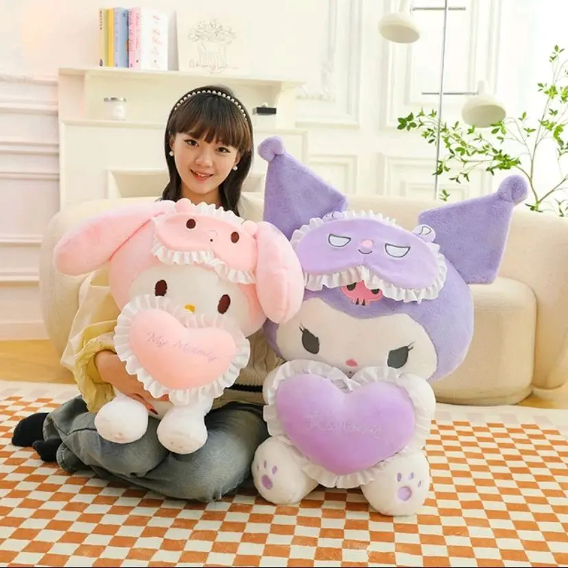 Boneka Kuromi hati + Penutup mata Boneka Melody Love