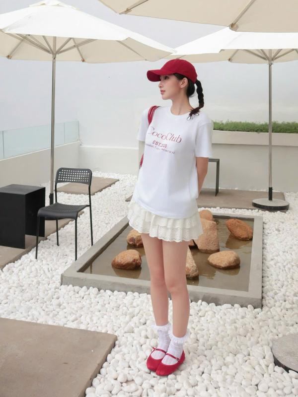 Chân váy ren lỗ tầng xòe lưng thun COCOBEBE