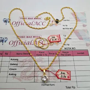 Kalung Melintir Liontin Mata Satu Mas Muda Free Anting Ada Surat Dari Toko Tidak Luntur