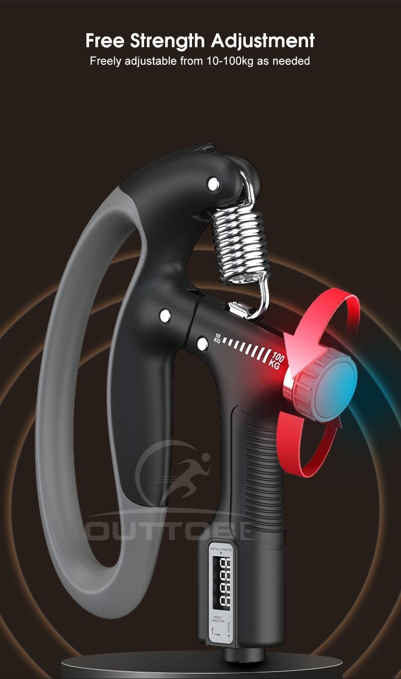 Product Introduction of Outtobe Hand Gripper 10-100KG Adjustable Exerciser Grip Strength Trainer Automatic Counting Fingers Wrist Forearm Exerciser Workout Fitness Tool Exercise Equipment 4