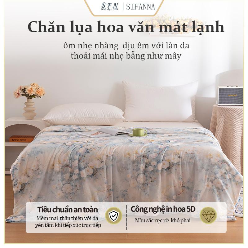 ( Cùng mẫu với trung tâm thương mại ) Chăn thun lạnh cao cấp, mềm mại mát mẻ mịn màng, chăn điều hòa, chăn gia đình, mềm đắp cho người lớn, thích hợp cho bốn mùa, có thể giặt máy, đường may tinh xảo, kích thước 1,5m2m và 2m2,3m.