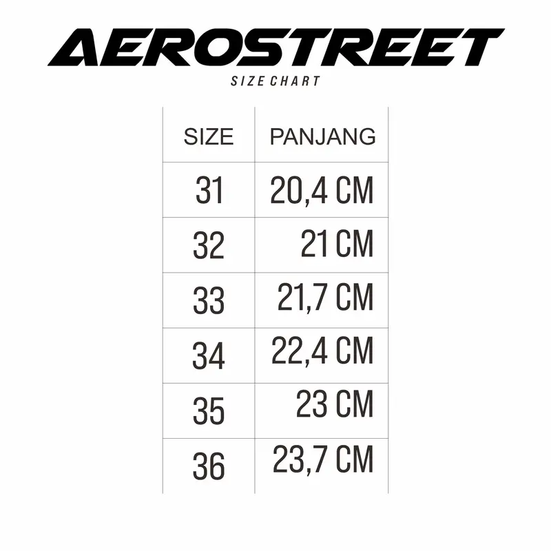 Aerostreet 31-36 Airstrike Putih Hitam Hitam - Sepatu Sneaker Casual Sekolah 6
