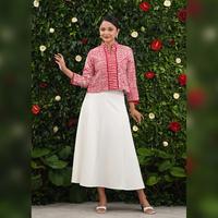 Gambar NONA RARA - Savita Dobi Merah Putih T4434, Baju kerja batik blouse wanita modern - S dari Nona Rara Batik Kota Administrasi Jakarta Timur 5 Tokopedia