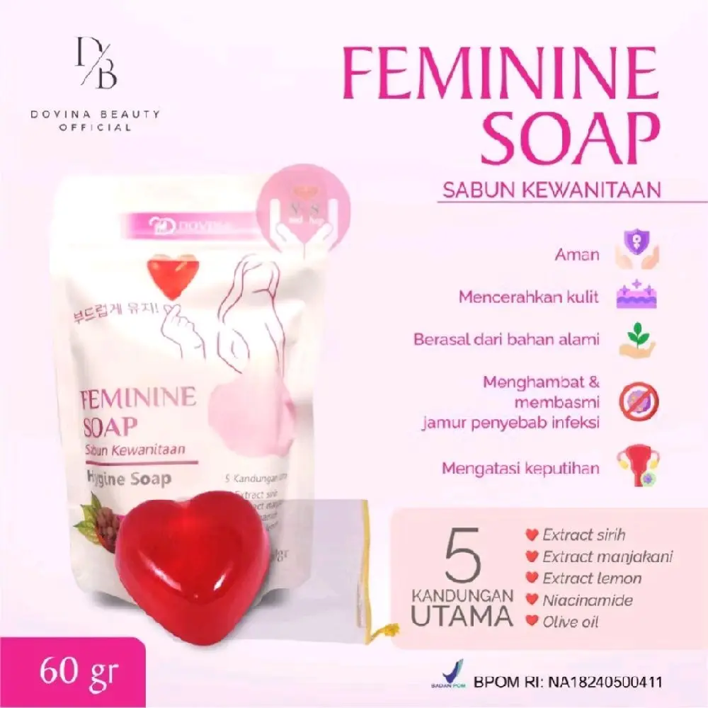 DOVINA FEMININE HYGINE SOAP / SABUN KEWANITAAN / SABUN MISS V ORIGINAL ΒΡΟМ  Gatal Hitam