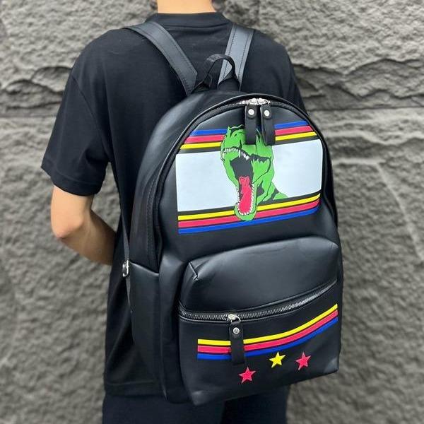 Balo đi học Khủng Long Xanh cho nam nữ Size 42 vừa sách vở A4 laptop Bag Da