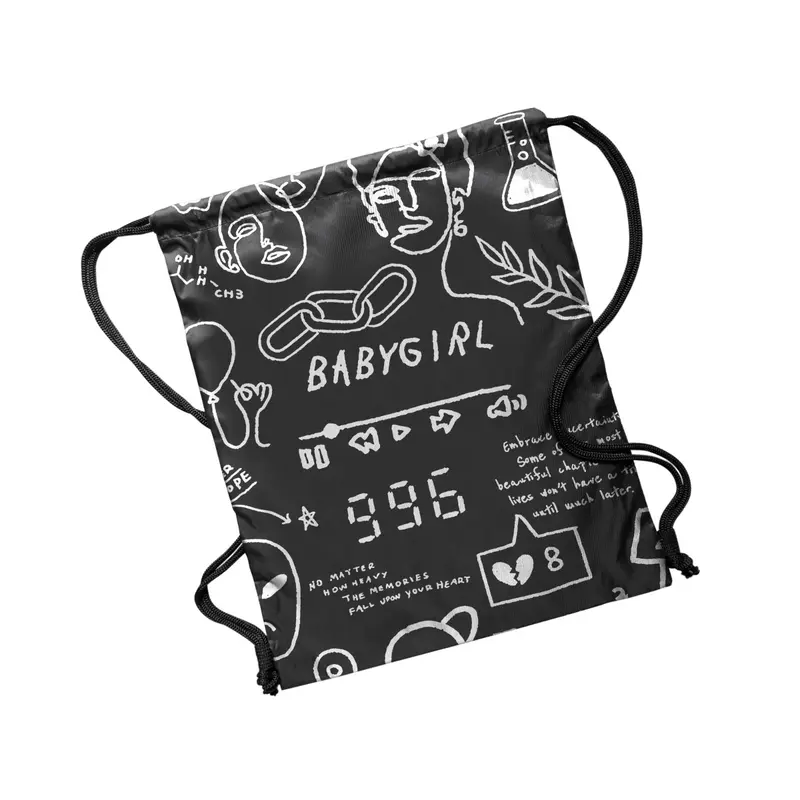 Tas Serut Drawsting Bag Olahraga Sekolah Multifungsi 7