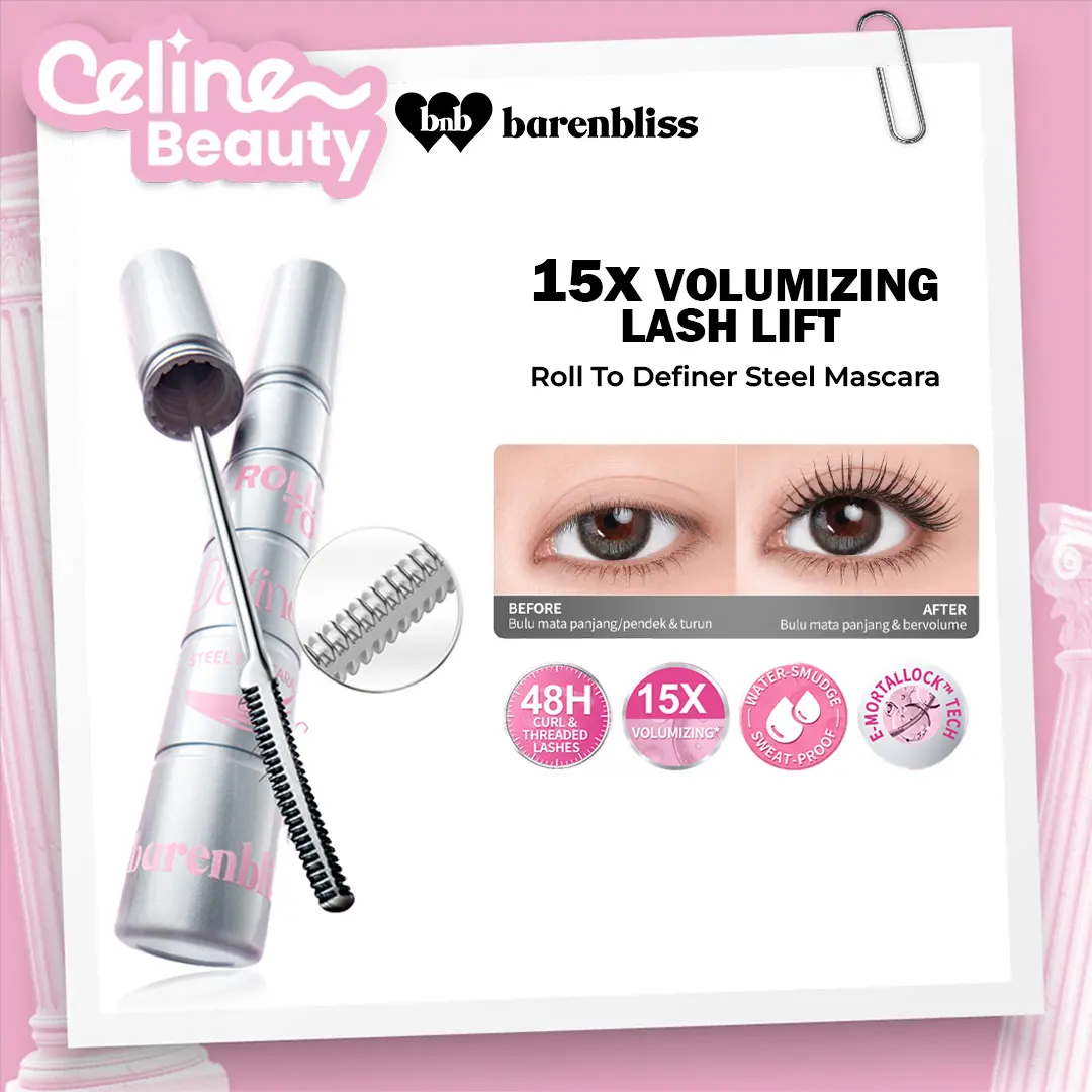 [NEW LAUNCH] BNB Barenbliss Roll to Length & Roll to Definer Steel Mascara 6g Maskara Besi Iron Mascara Waterproof Sweatproof