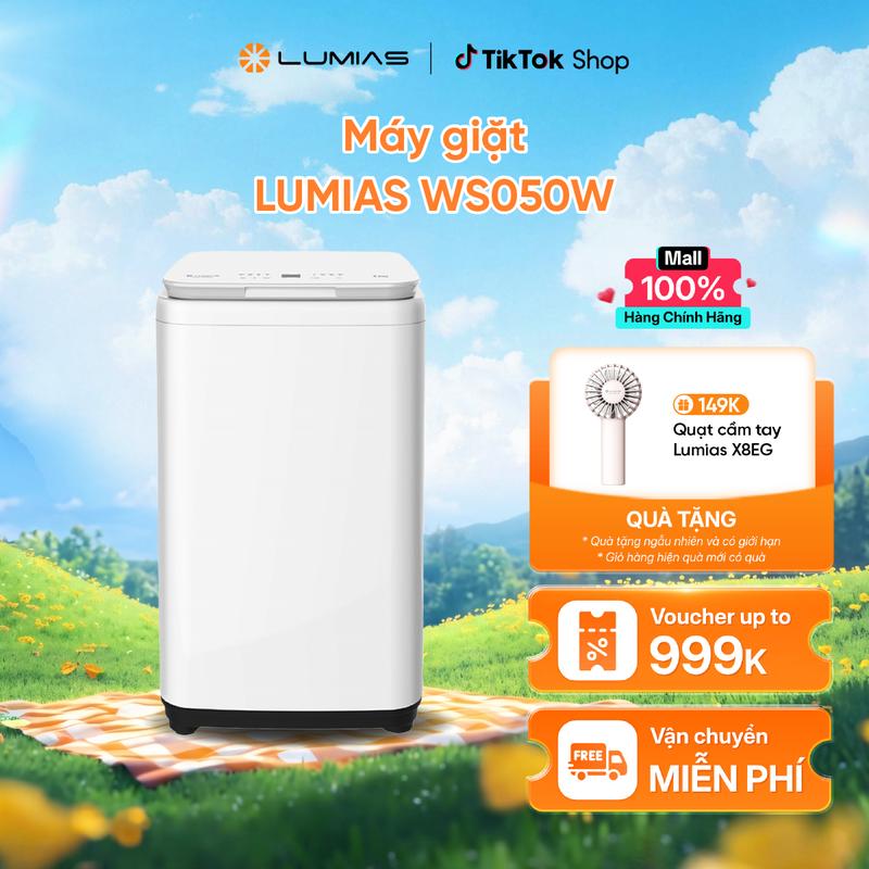 Máy giặt mini Lumias WS050W - 3kg, 220W - 8 chương trình giặt