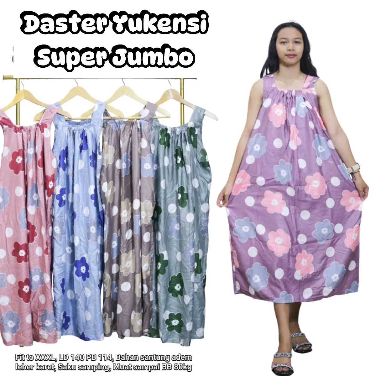 Daster Wanita - Daster Yukensi Super Jumbo LD 140 BB 80Kg