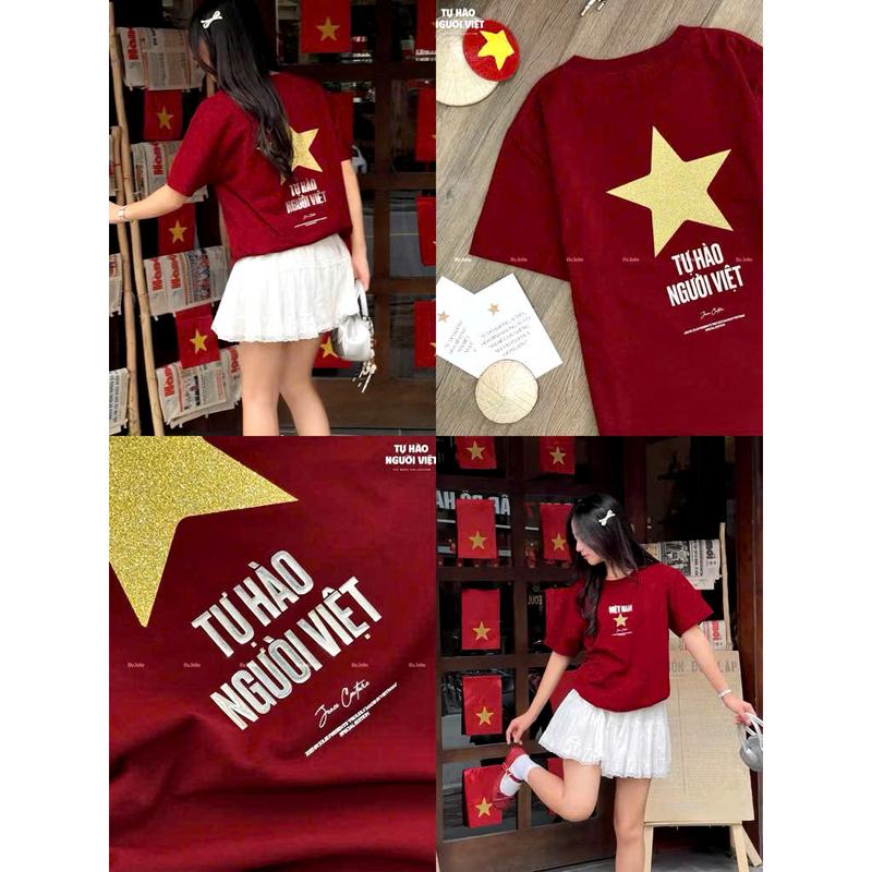 Áo thun Việt Nam tự hào Người Việt form rộng nam nữ in kim tuyến chất lượng cao cấp - repsaigon