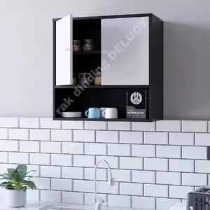Kitchen Set Atas 2 Pintu Kitchen Set Minimalis Rak Dapur Serbaguna Tempel Dinding Gantung Multifungsi Lemari Dapur Gantung Dinding Serbaguna, Rak bumbu Dapur Dekorasi Dapur Aesthetic Dan Cantik Juga Murah Bersahabat Di Kantong Buat Emak Emak Cantik