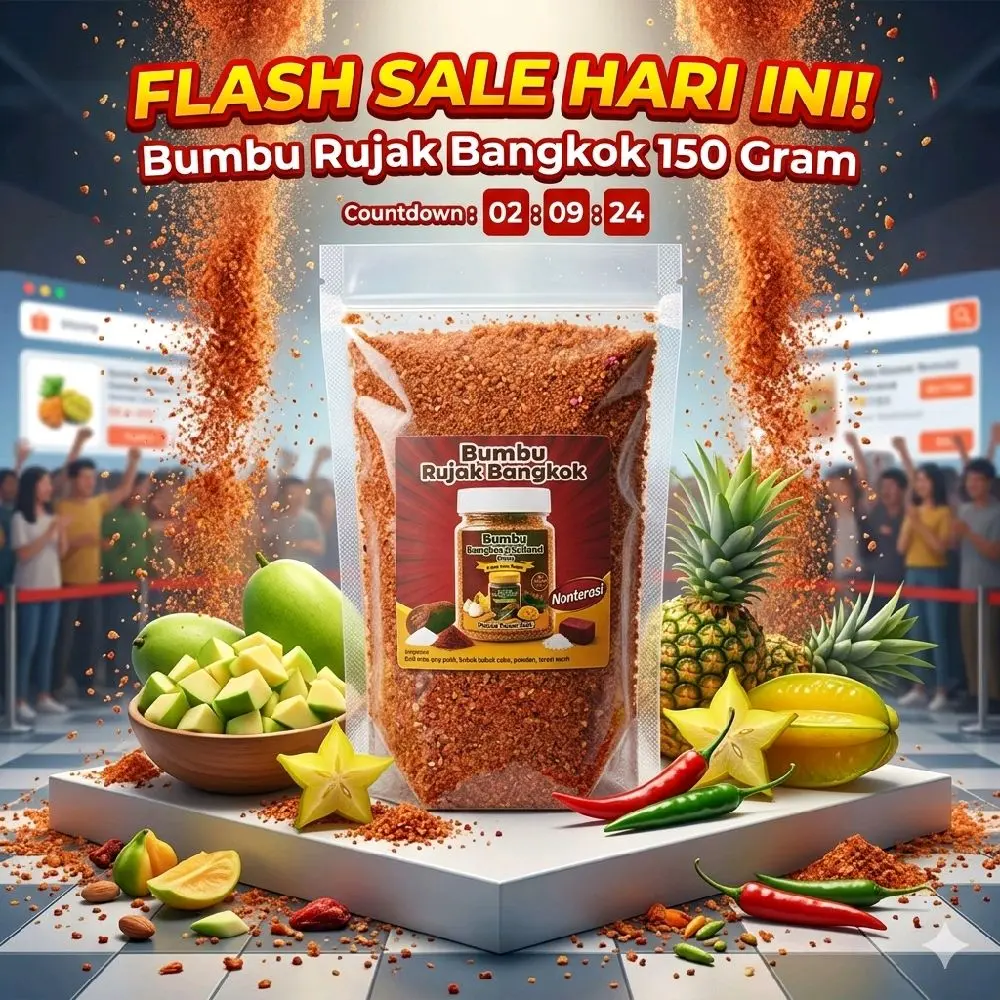 Bumbu Rujak Bangkok Thailand 150 Gram Rasa Pedas Manis Asin kemasan plastik standing pouch
