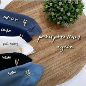 Hijab Segi Empat Paris Azara Premium tampa metal logo AZ - Square, Muslim