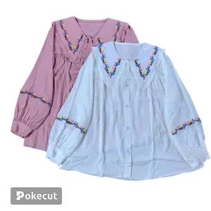 BORDIR BUNGA BAJU ATASAN ANAK PEREMPUAN USIA 9 - 14 TAHUN RAYON TWIL PREMIUM