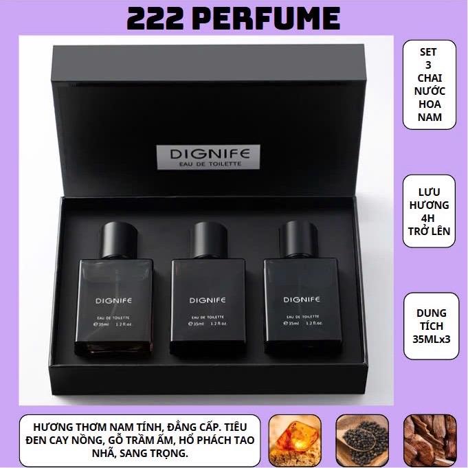  Set 3 Chai Nước Hoa Nam DIGNIFE 30ML  Chai Phong Cách Phương Đông Sang Trọng Đẳng Cấp Qùa Tặng Bạn Bè Người Thân Ý Nghĩa Perfume Xịt Thơm Cosmetic 