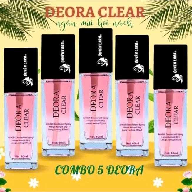 combo 5 lọ xịt khử mùi hôi nách DEORA CLEAR 40 ml Nữ