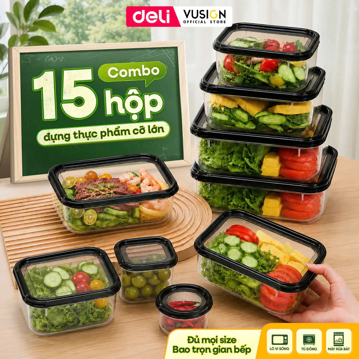 COMBO 15 Hộp đựng thực phẩm Deli Hũ nhựa, lọ nhựa siêu kín chống ẩm mốc, Đựng Đồ Ăn Đựng Gia Vị, Rau Củ Chống Tràn, Có Thể Dùng Trong Lò Vi Sóng, Máy Rửa Bát Tiện Lợi #hopdungthucpham #hopnhua(hdtp)