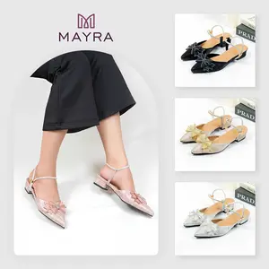 Mayra - Amena Sepatu pesta wanita pita kupu kupu 3cm sepatu mules wanita 3cm Shoes Sendal