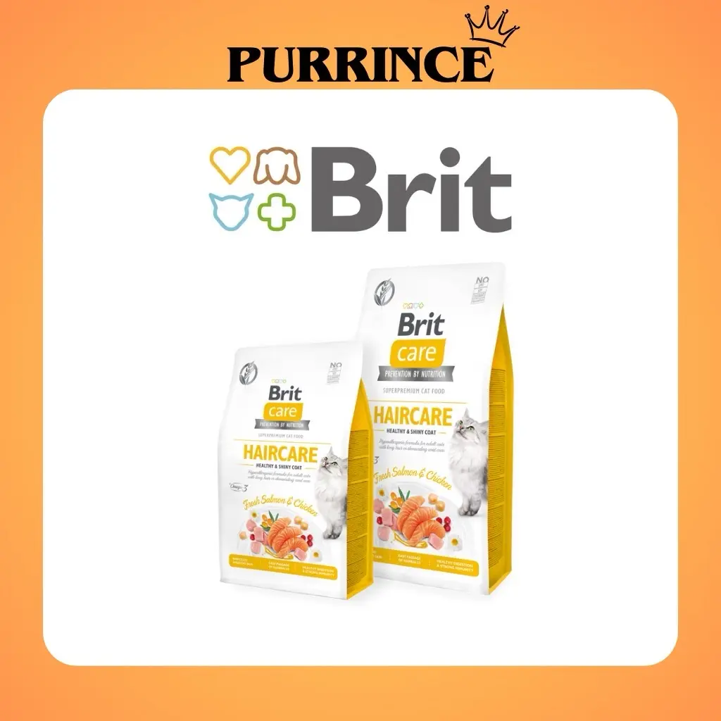 Brit Care Cat Grain-Free Haircare Fresh Salmon & Chicken Dry Cat Food 2kg & 7kg