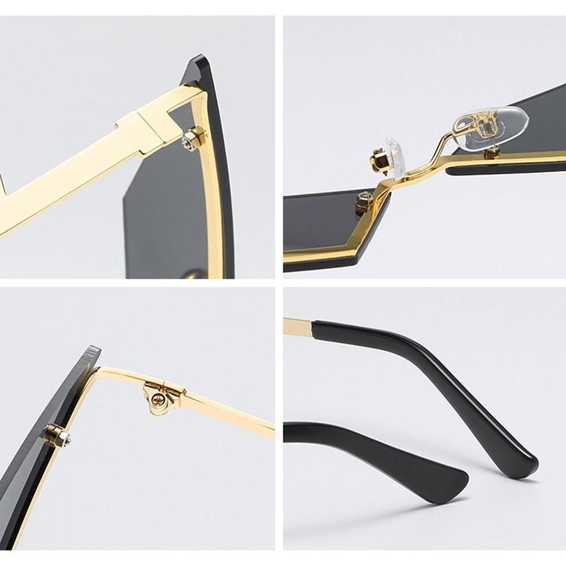 Product Introduction of Rimless Lozenge Sunglasses Fashion Colorful UV400 Polygon Sun Glasses Metal Frame Halloween Eyeglasses for for Women & Men 19