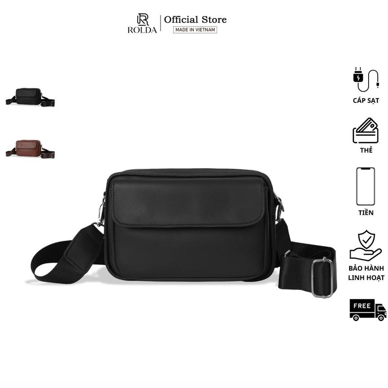 Túi Đeo Chéo Nam, Nữ Unisex - Thiết Kế Basic Sang Trọng - Da Microfibe Cao Cấp…