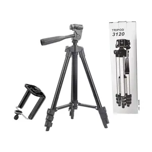 TRIPOD KAMERA 3120 FULL BLACK bahan ALUMINIUM 1 Meter  FREE HOLDER U