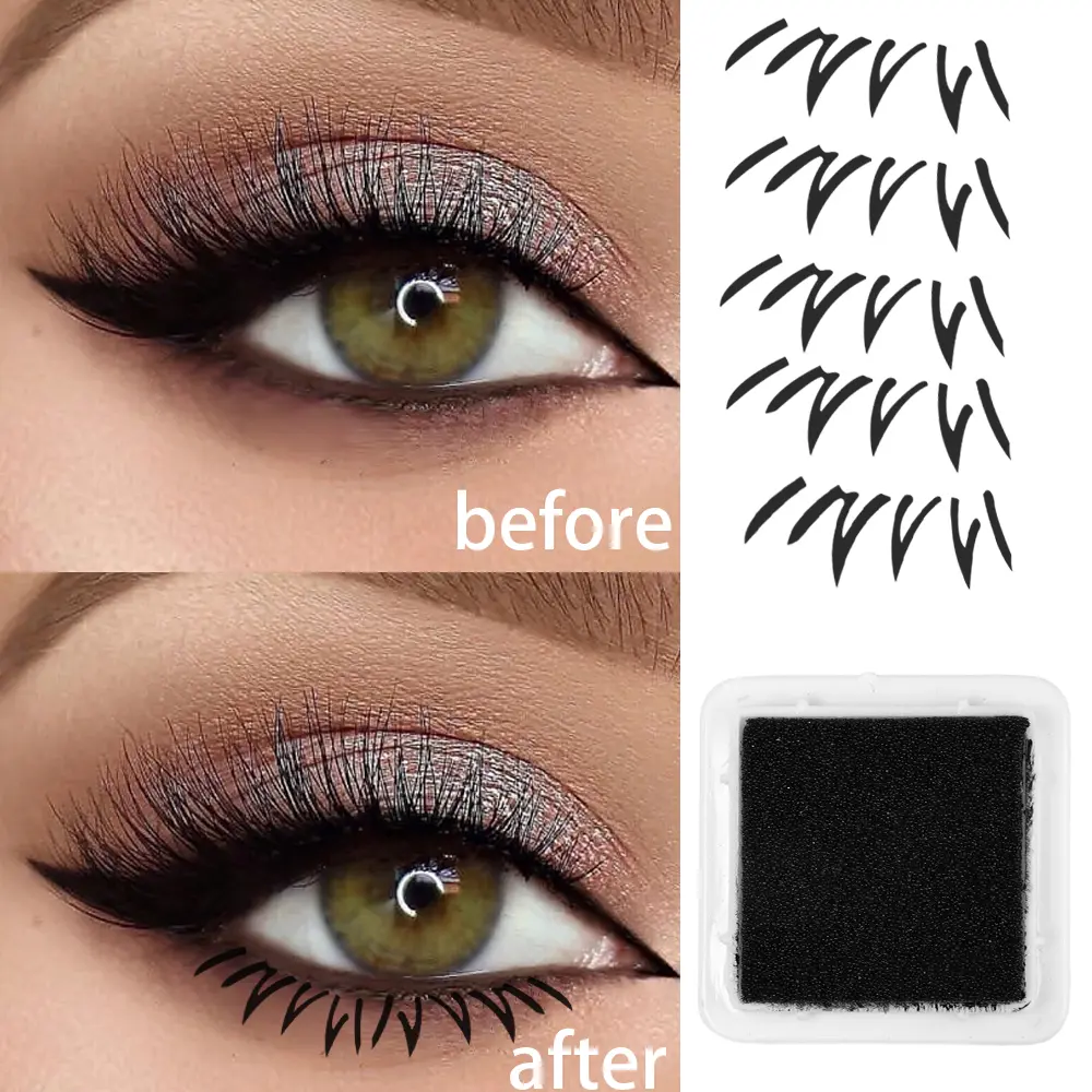 False Eyelashes Stamp Lower Eyelash Printing Seal Mud Reusable Natural Simulation Bottom Lashes Easy To Put on Professional Makeup Tool