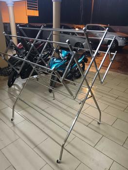 Product Review of ELF Stainless Steel Clothes Rack ampaian baju Hanger baju Clothes Drying Rack Penyidai baju Foldable Hanger Laundry Pengering lishiduogan-0 from M**P 3