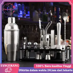 25 In 1 Paket Shaker Cocktail Stainless Alat Bartender Set Barware Set Shaker Stainless