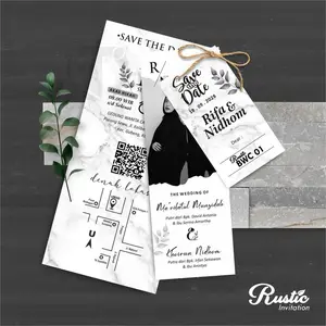 (50 pcs) UNDANGAN PERNIKAHAN HANGTAG RUSTIC TALI Kertas Plastik Cards Cards