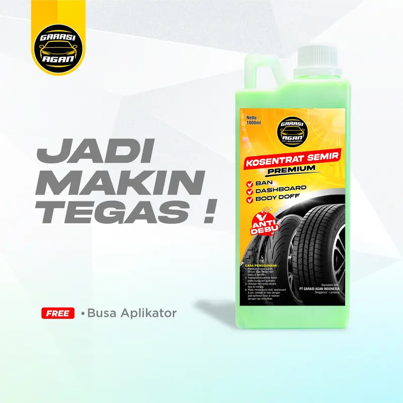 1 liter KOSENTRAT SEMIR bonus APLIKATOR / Semir ban / Semir dashboar / semir body doff Car semir Karet salon mobil aero indonesia kit penghitam motor 0