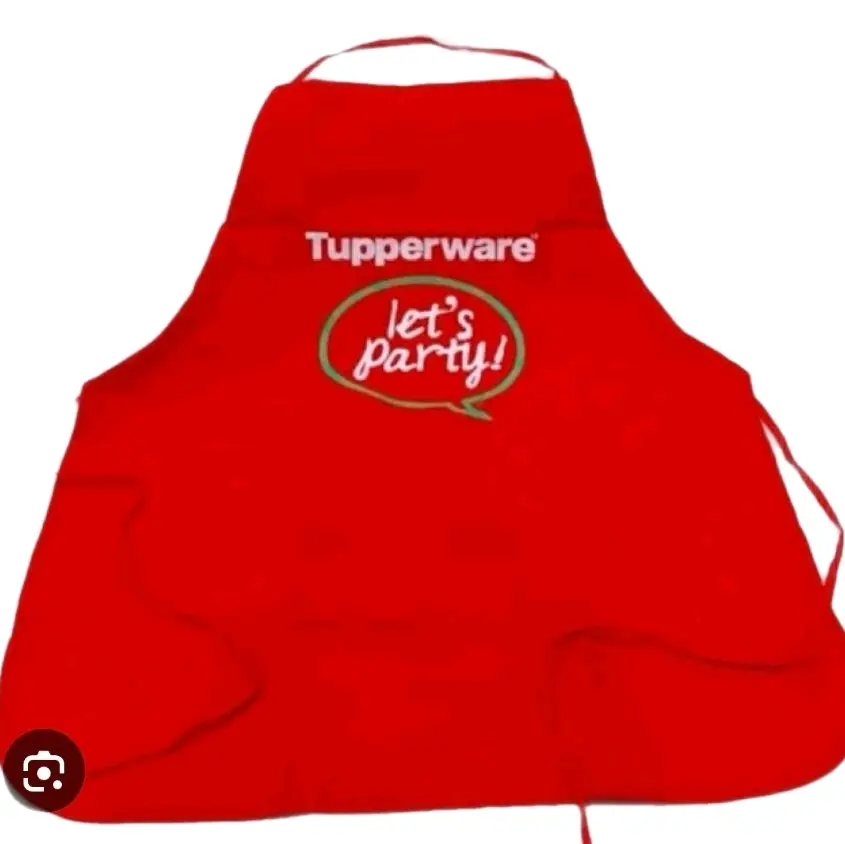celemek Tupperware original celemek dari Tupperware bahan katun