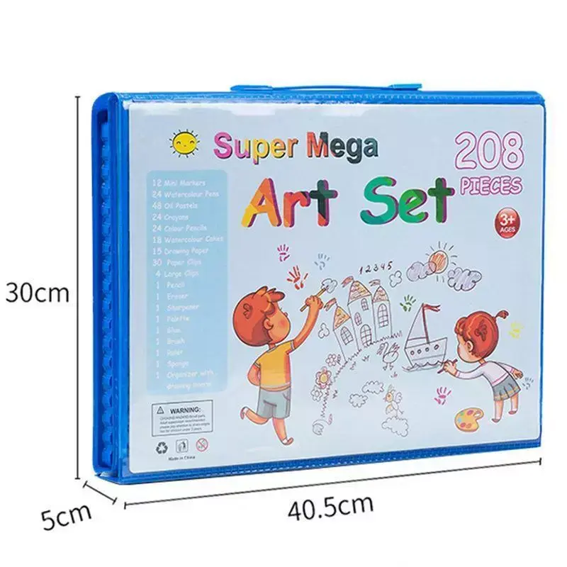 GROSIR Crayon Set 208 Pcs dan 150Pcs Pensil Krayon Warna Lengkap Art Set Menggambar dan Mewarnai Seni Melukis Anak Stationery 8