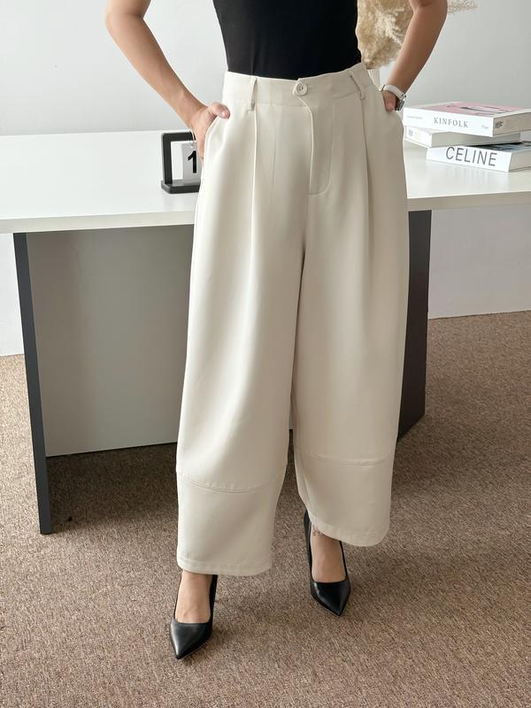 Quần Kiểu Nữ CCHAT Nacci Dáng Suông Cạp Liền Túi Sườn Can Gấu To Chất Tuytsi 55QDS2003ST