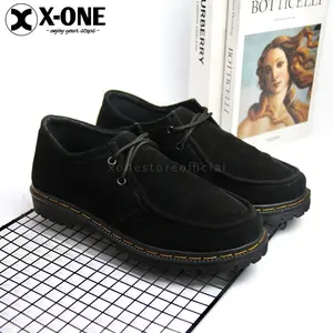 SEPATU FORMAL PRIA OXFORD SUEDE HITAM  SEPATU FORMAL CASUAL PRIA | X-ONE FOOTWEAR “SIDNEY HITAM” Kasual Shoes Karet